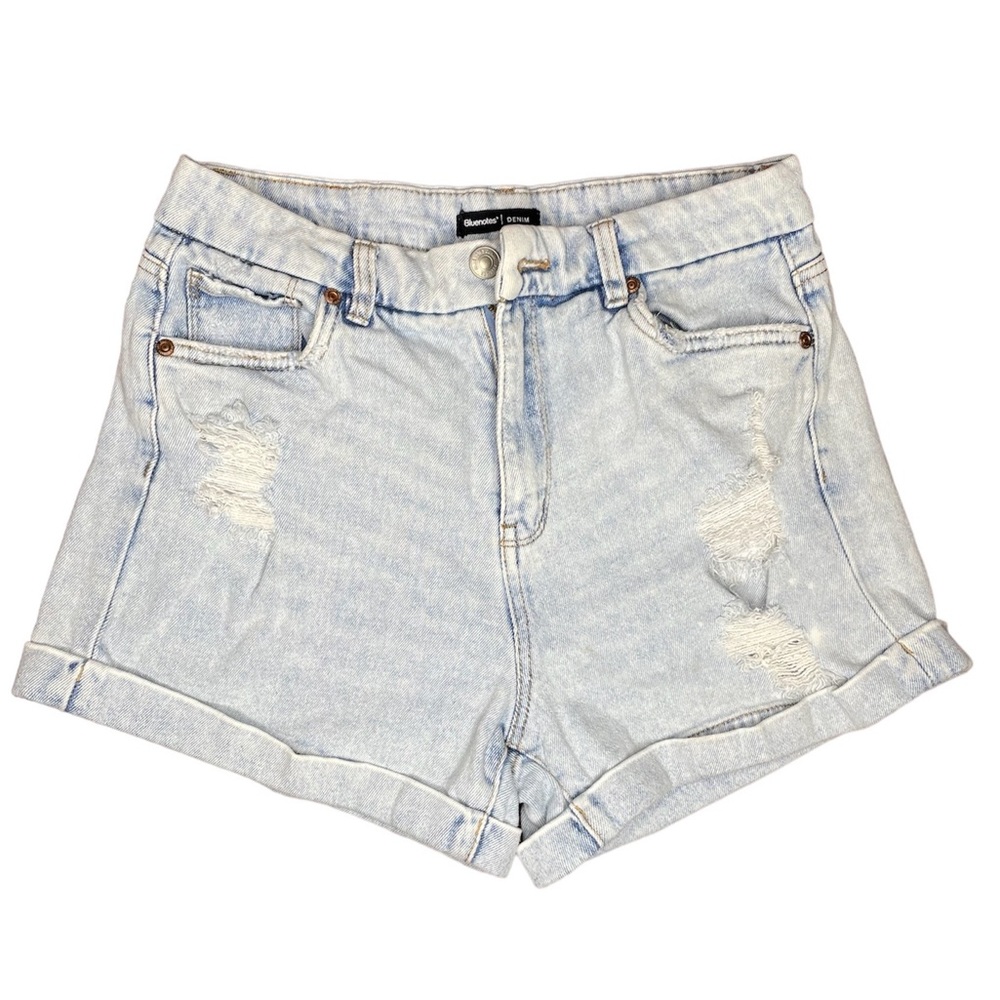 Bluenotes denim light blue distressed high waist jean shorts size 4